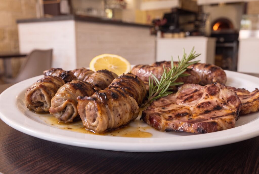 Turcinieddhri, salsiccia e capocollo alla griglia